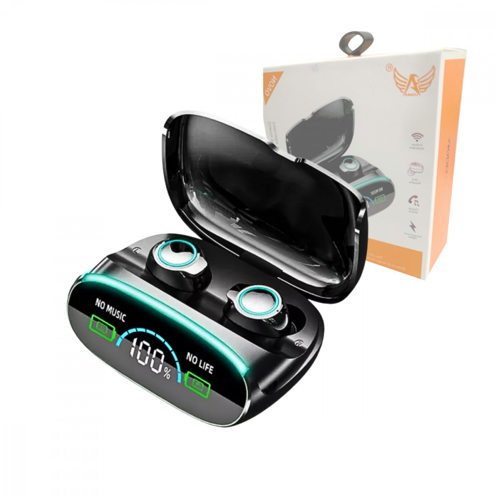 Fone de Ouvido Intra Auricular Bluetooth com Case de Carregamento Visor Digital Altomex M38