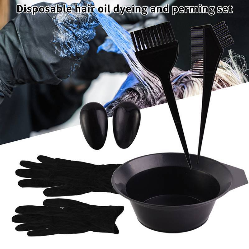[BG] 5/7/9Pcs Kits De Coloração De Cabelo Home Salon Tingimento Tigela Escova Creme Earcap Clips Capa Ferramenta De Esti