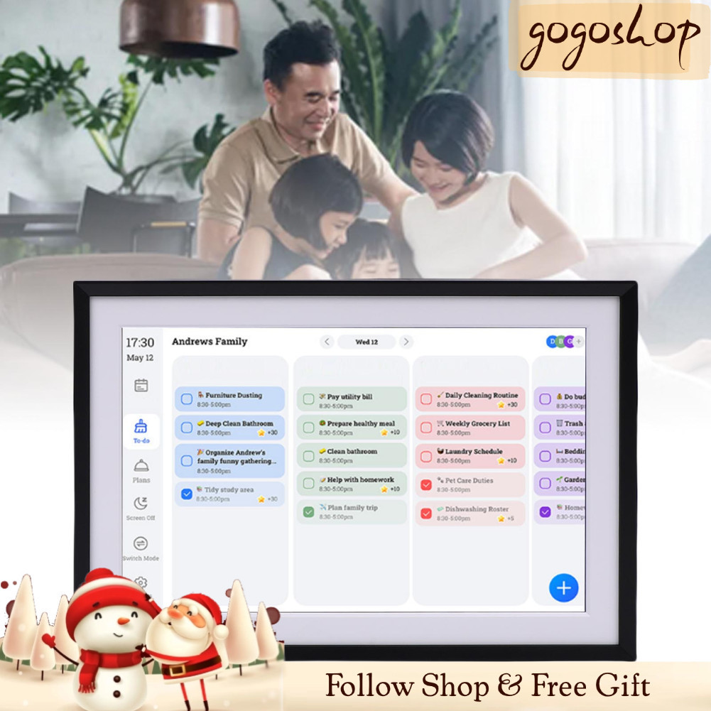 Gogoshopp-br ciciglow 10.1in Smart Digital Calendar & Chore Chart Touchscreen Interactive Display Wall Planner para