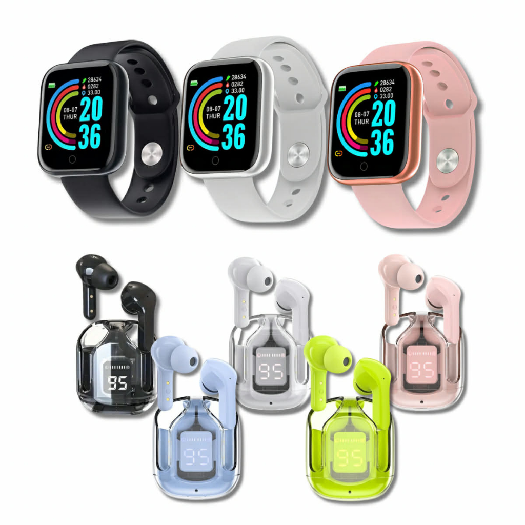 Relógio Smart Digital Smartwatch Inteligente Masculino/Feminino + Fone De Ouvido Sem Fio Bluetooth Display Led