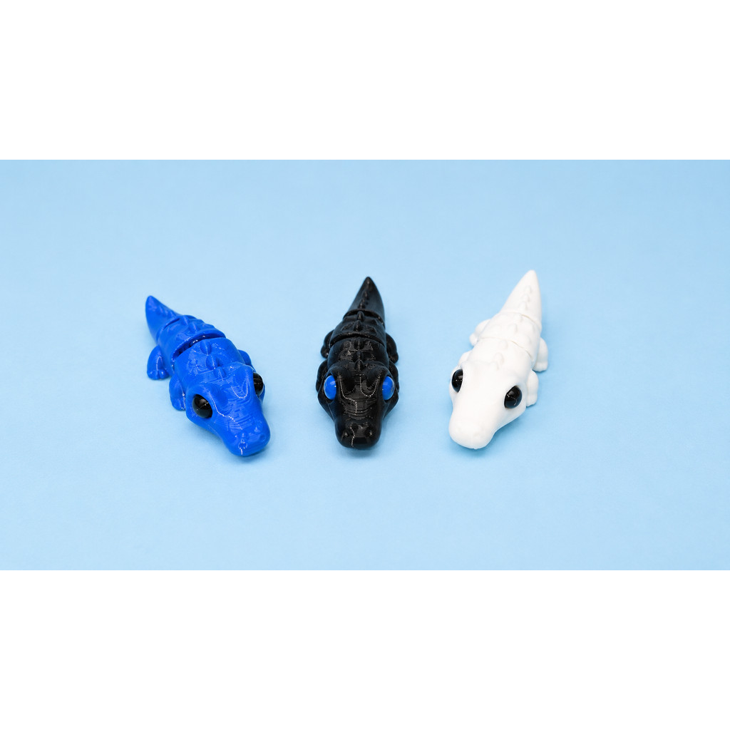 3 mini jacaré 3D Divertido para Decoração e Coleção Mini Jacaré Articulado, Feito em 3D