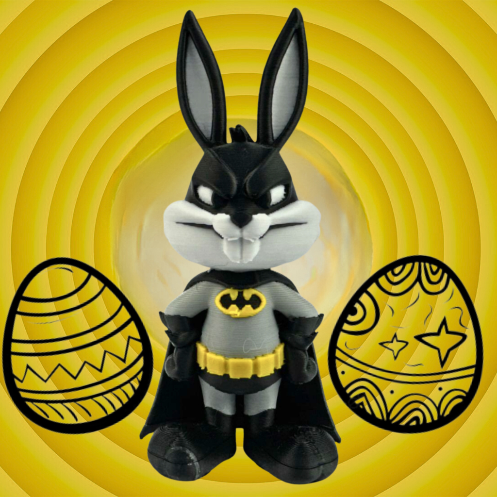 Coelho Herói de Páscoa Fantasiado | Geek Decorativo | Mini Colecionável