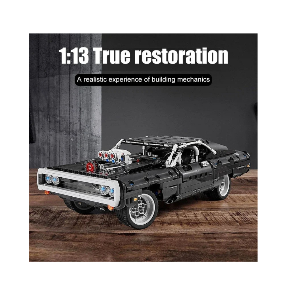 Bloco de Montar Dodge Charger Carro de Corrida Racing Car Velozes e Furiosos