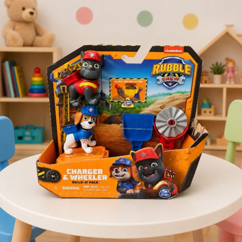 Patrulha Canina Rubble & Crew Charger & Wheeler Build-It Pack
