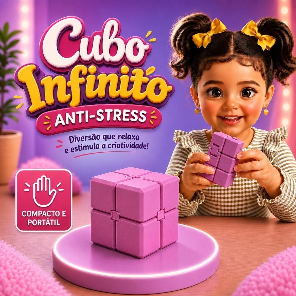 Cubo  InfinitoTerapêutico | Autismo TEA TDAH Ansiedade | Foco Concentração | Brinquedo Sensorial