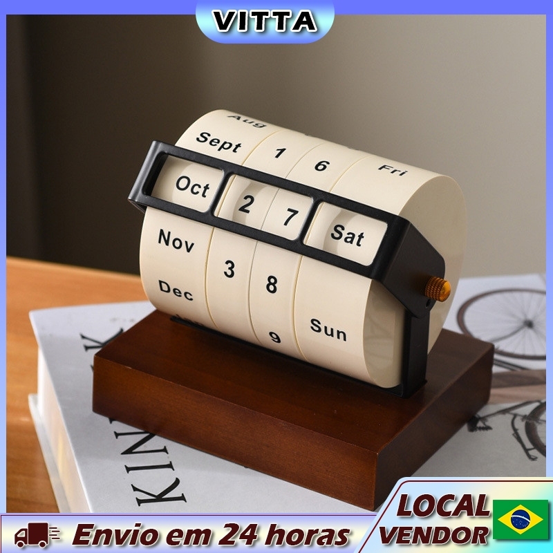 VITTA roda calendário perpétuo grande calendário de mesa rotativo Desktop High-End luz ornamentos de luxo calendário per