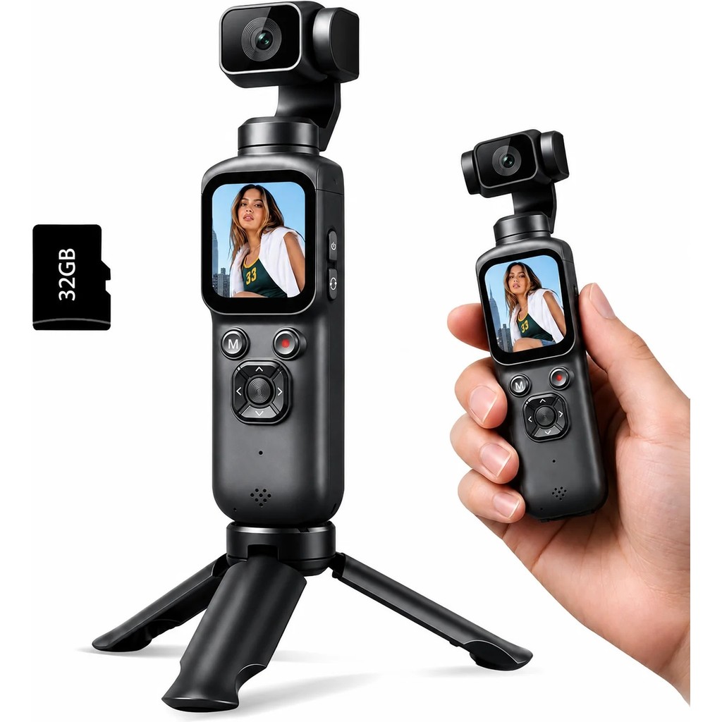 Câmera 4K Vlogging 330 Lente Rotativa Cartão WiFi 16GB | Compacta De Bolso Para Iniciantes E Criadores De Conteúdo Com T