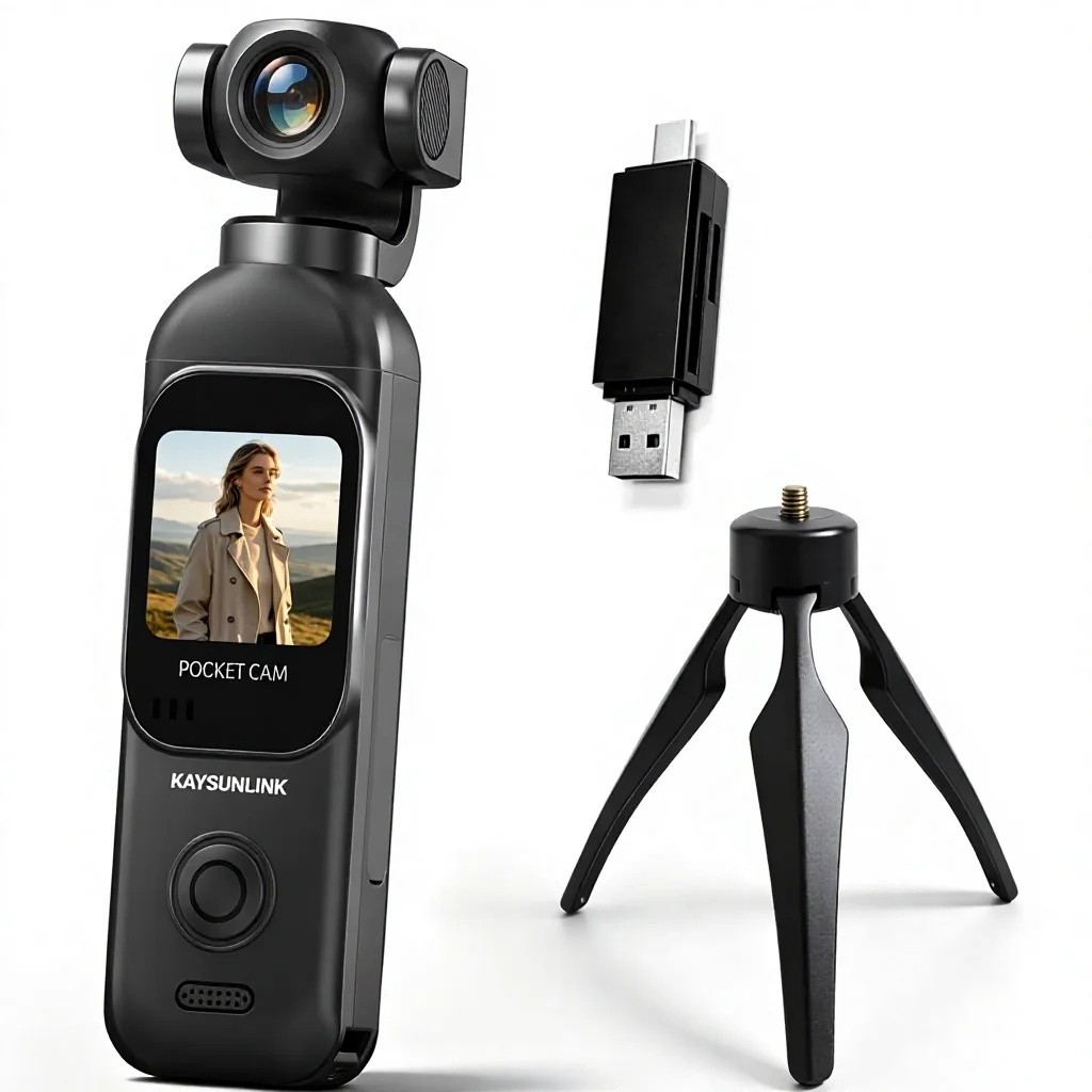 Kaysunlink 1080P Vlogging Câmera 270 Lente Giratória Tela Sensível Ao Toque De Bolso Portátil WIFI De 1.33 Polegadas 5 H