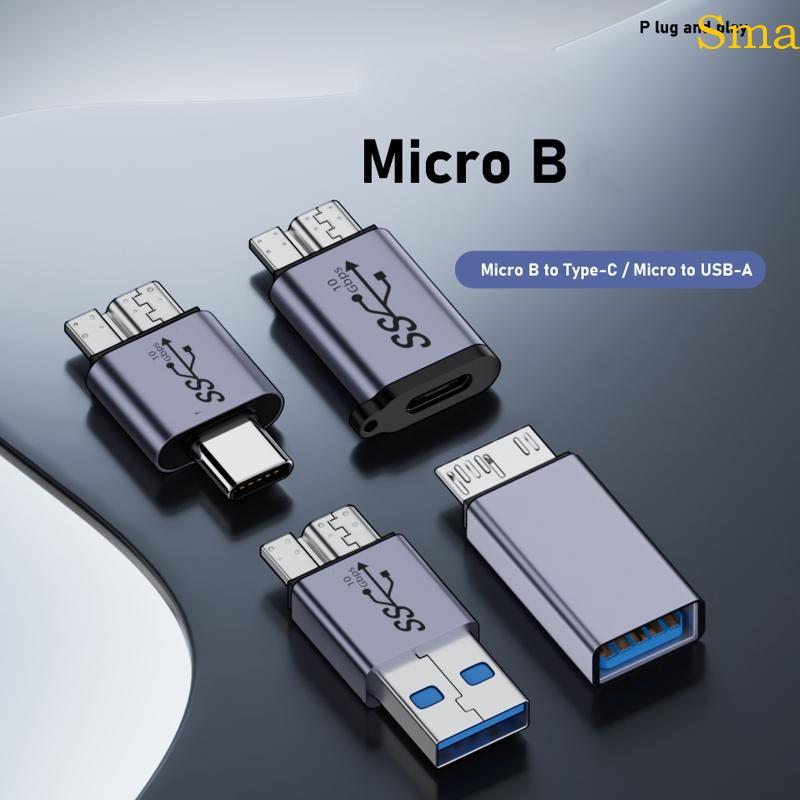 Sma Type C USB 3 0 Fêmea Para MicroB Conector Adaptador Sincronização Carga 10Gbps