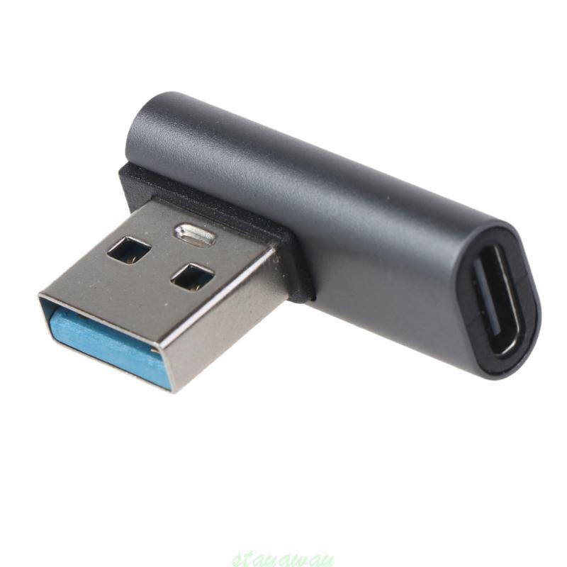 SRA USB Para C Fêmea Adaptador 90 Graus USB3 0 A Tipo Conector Suporte Transferência 10Gbps La