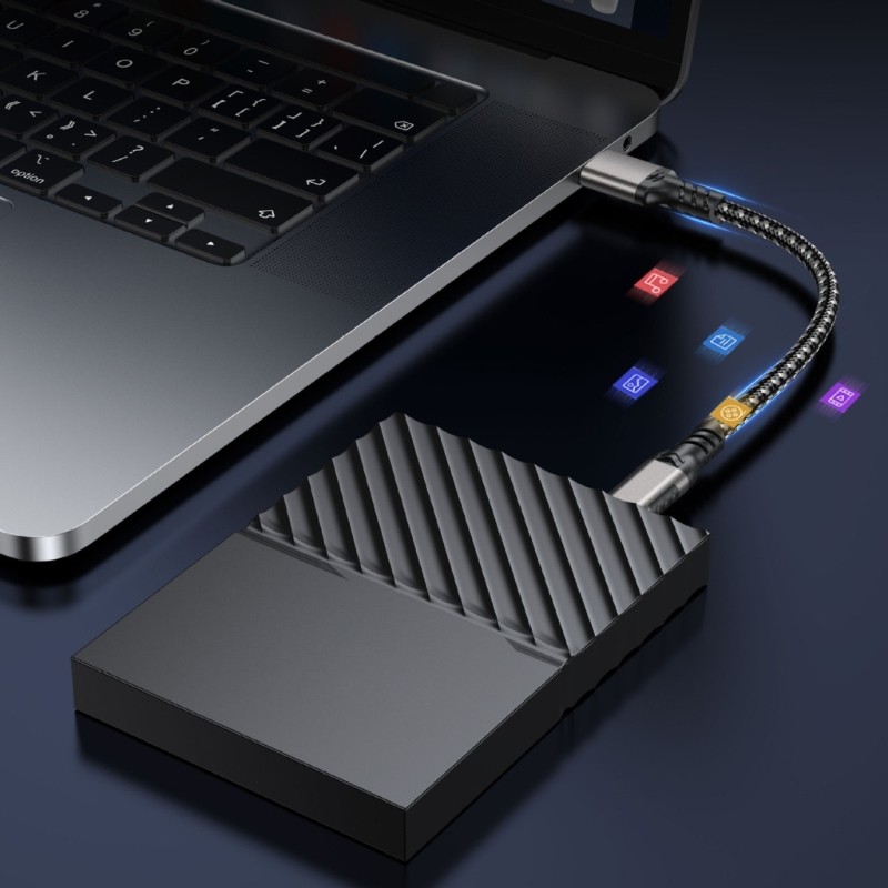 zzz 60W 10Gbps USB C Cabo De Carregamento Nylon Linha Trançada Transferência Rápida Adequado Para Home Office 5 Comprime