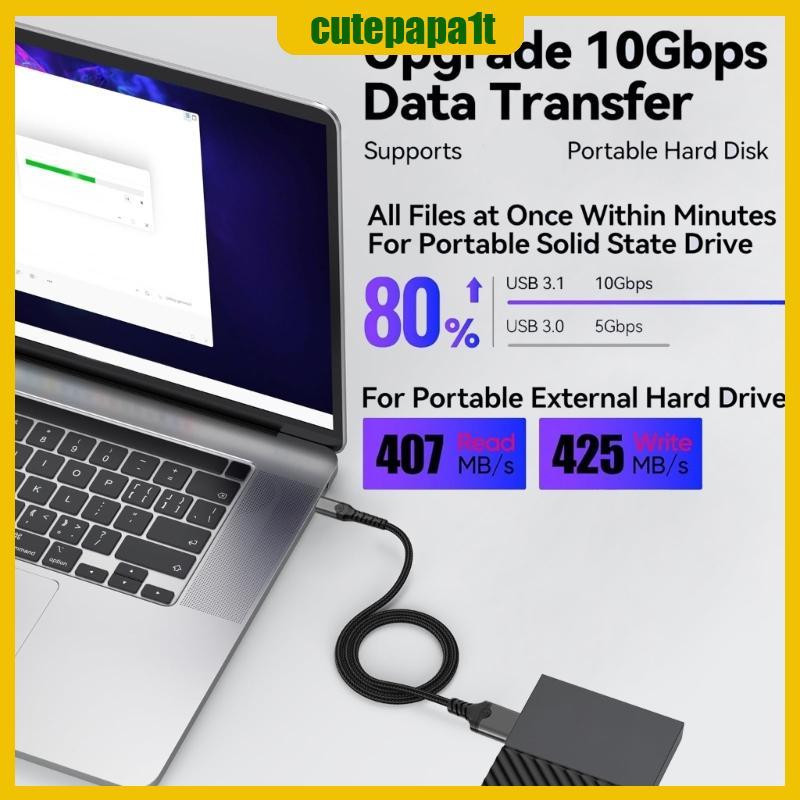 STBL Têxtil USB C Para MicroB 3 1 10Gbps Design Transferência Backup E Arquivo Mídia Trabalho Uso Di