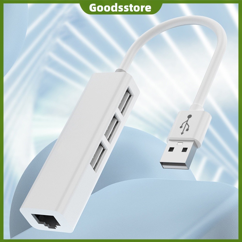 Tipo C Para RJ45 4 Em 1 RJ45-Divisor USB 2.0 Hub 4 Portas [Goodsstore.br]