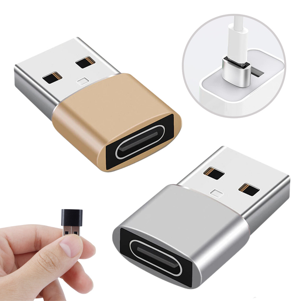 Kit 2 Adaptador 3.0 Tipo C Fêmea Para USB 3.0 Macho Conector Para Carregamento