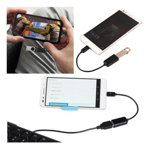 Adaptador 10Uni OTG Micro USB V8 Macho para USB Fêmea