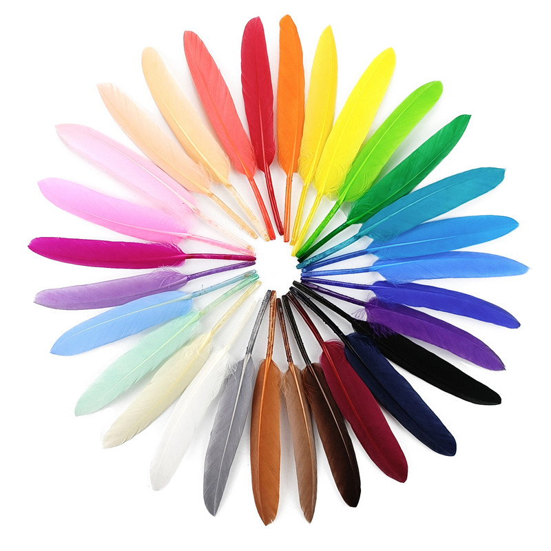 100Pcs/Lot Plumas Naturais De Pato Para Acessórios Artesanais 10-15cm Plume Coloridas Trabalho Com Agulhas E Decoração