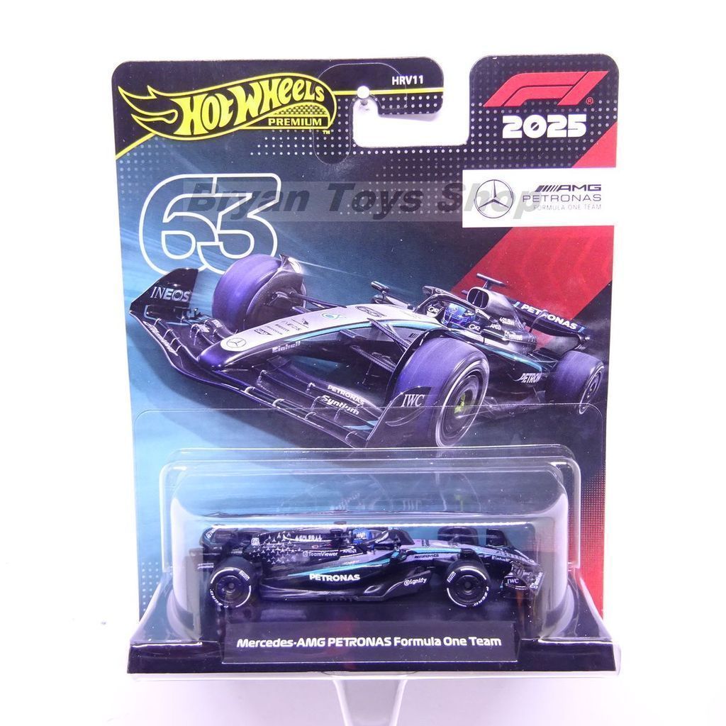 Hot Wheels Premium Fórmula 1 F1 2025 Mercedes AMG Petronas Um Equipe 63