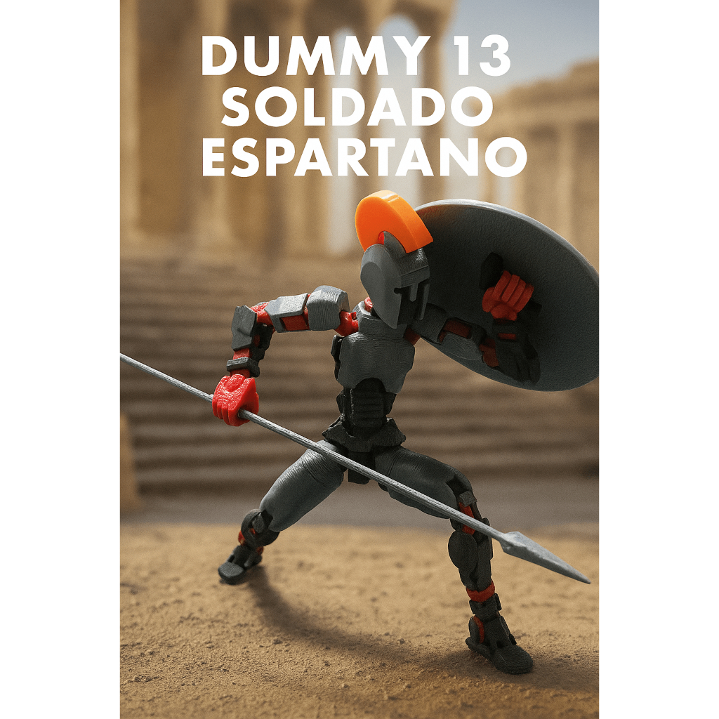 Boneco Soldado Espartano Dummy 13 Articulado Flexível Brinquedo Decoração Varias Cores Entregue Montado  - Impressão 3D
