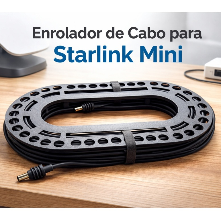 Enrolador de Cabo Starlink Mini – Organize, Proteja e Transporte com Facilidade