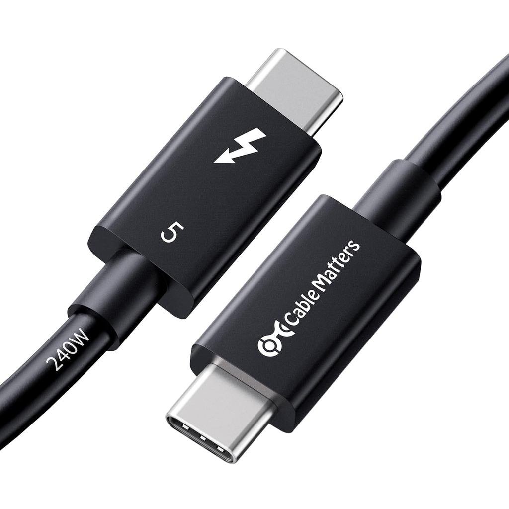 Cable Matters [Certificado pela Intel] Cabo Thunderbolt 5 de 80Gbps, 1ft / 0,3m |   [Velocidade de até 120Gbps, 8K@120Hz
