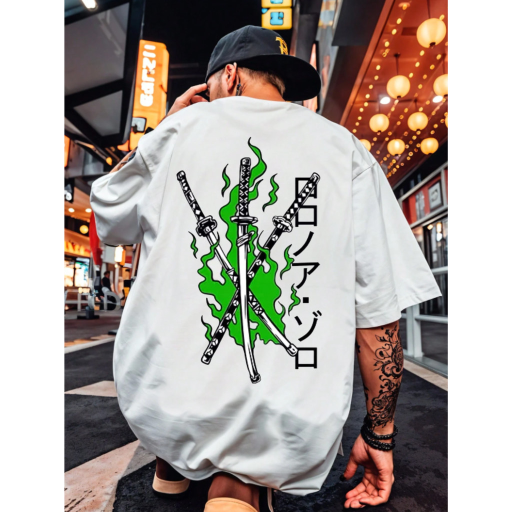 Camiseta Camisa One Piece Roronoa Zoro Três Espadas