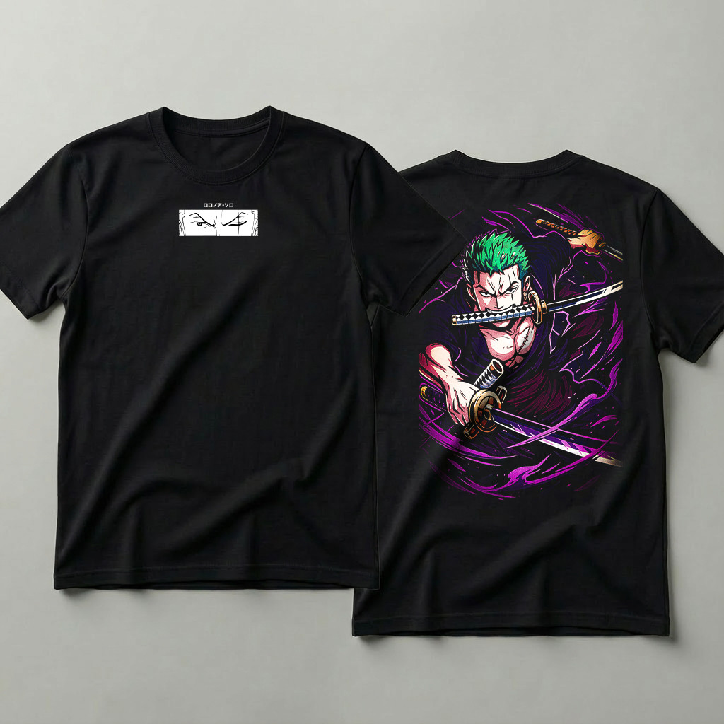 Camiseta Algodão Estampada Anime One Piece Roronoa Zoro