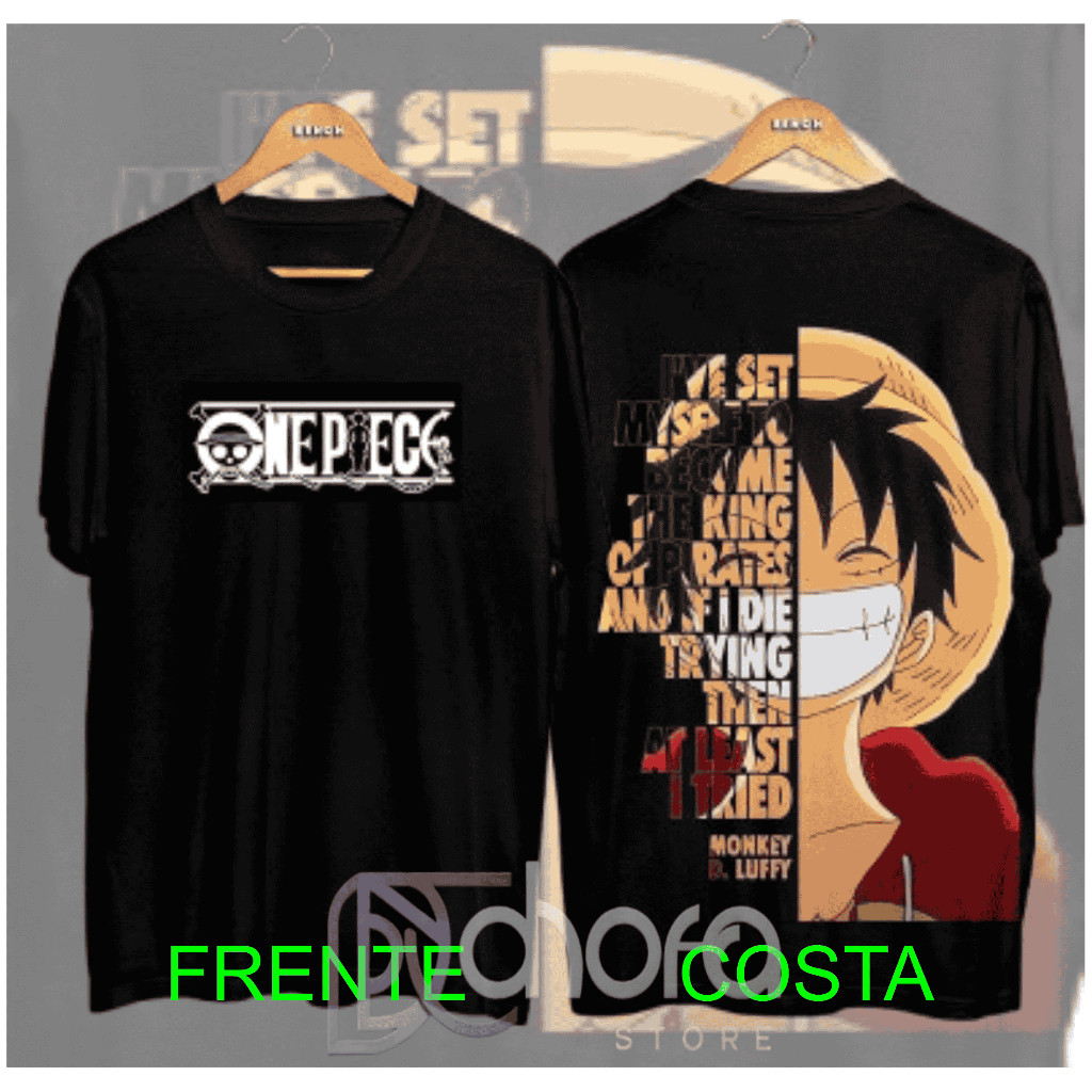 Camiseta Masculina Básica Anime One Piece Luffy 100% ALGODAO
