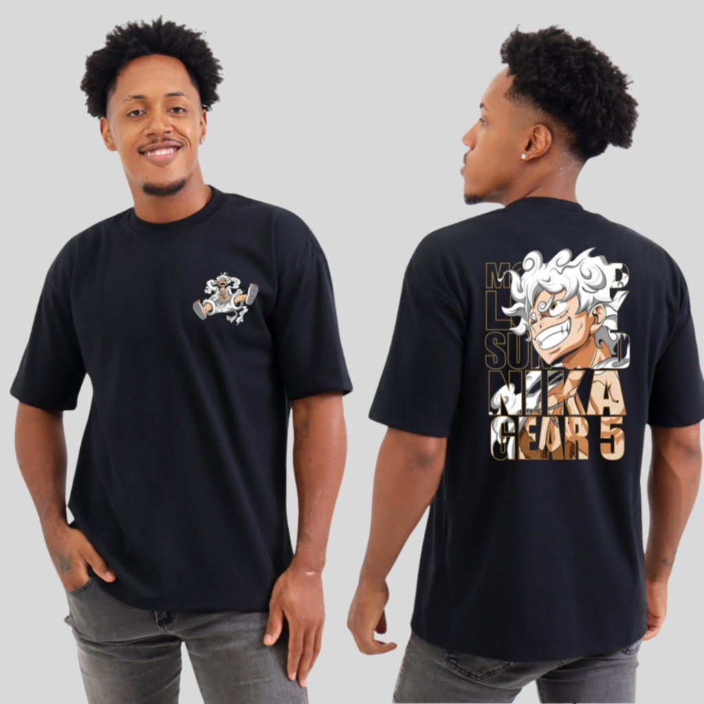 Camiseta Oversized Camisa Unissex Luffy Anime One Piece Gear 5