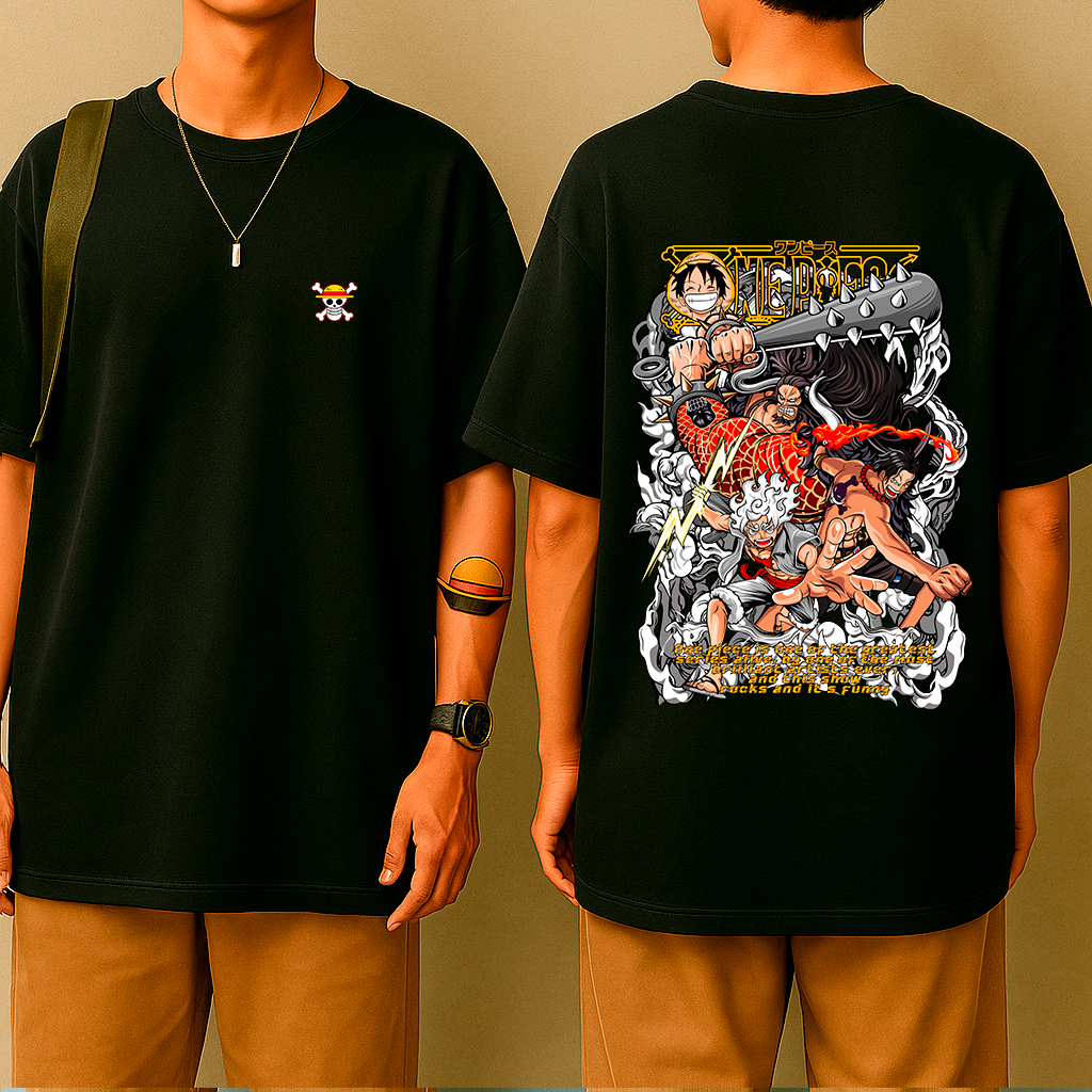 Camiseta Oversized | Anime Geek One Pirata | Unissex, Otaku, Geek, one piece, luffy
