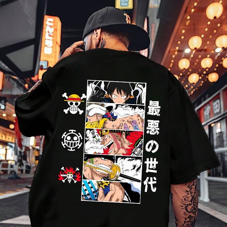 Camisa Oversized Anime Camiseta One Piece Piratas Mar Mangá Unissex TREINO