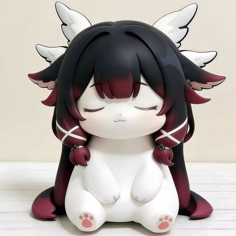 Kutal·Colombina·Hai Poseleina·Chibi Cat Girl Doll Cute Anime Game Character Model Ornament Desktop Decoration