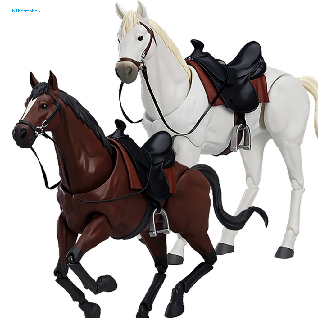 Modelo de Cavalo Articulado PVC com Sela, Miniatura Realista, Figura Colecionável para Decoração