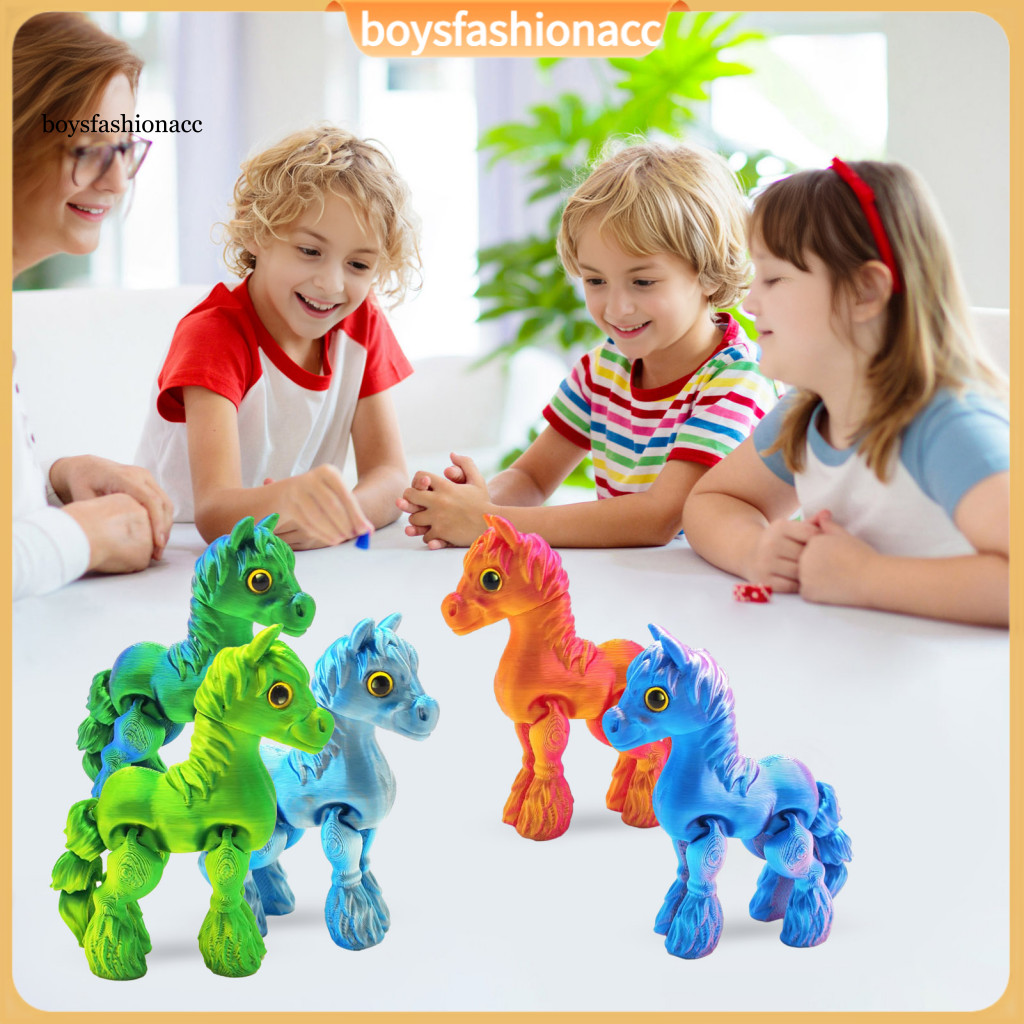 3d Printed Movable Horse Fidget Toy – Flexible Articulated Pony Figurine Animal Model Decoration Stress Relief Desk Or
