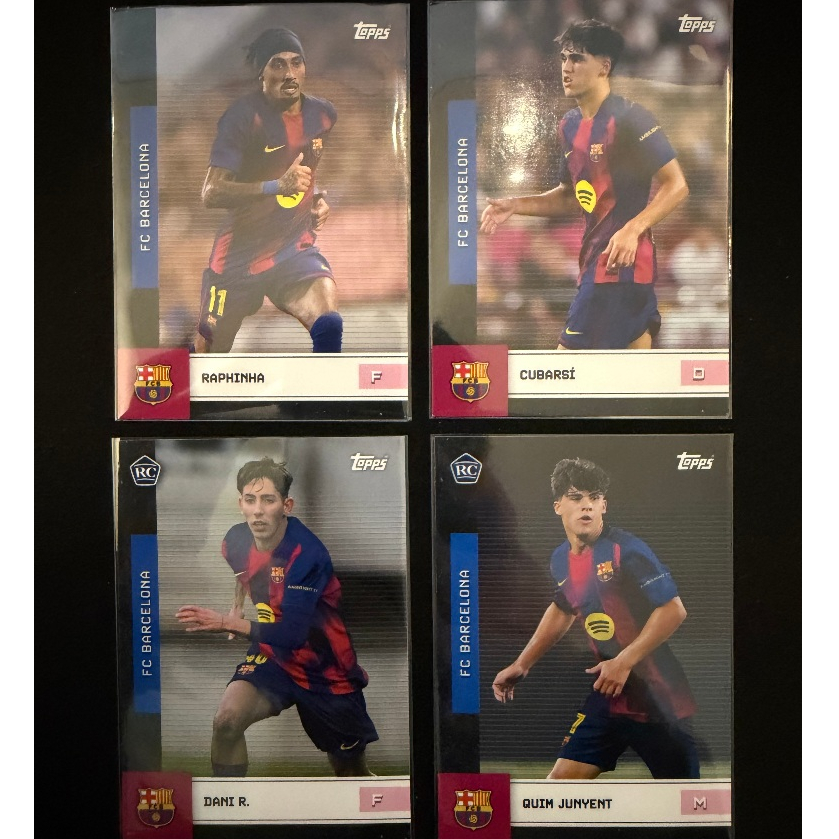 Barcelona Lot - Cubarsí, Raphinha, RC Junyent & RC Dani R. - 2025-26 Topps Barcelona Official Club Team Set