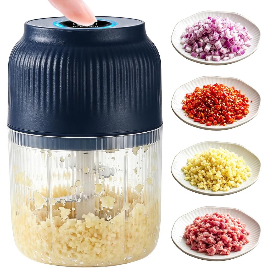 Electric Garlic Chopper, 2026 New Mini Food Processor & Food Chopper for Kitchen, Portable Cordless Garlic Mincer with 6