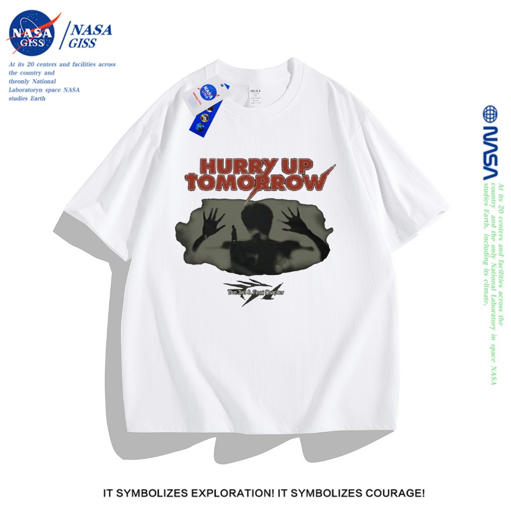 NASA camiseta mangacurta unissex de verão estilo de rua tshirt Escape Room estampada plus size 100% Algodão