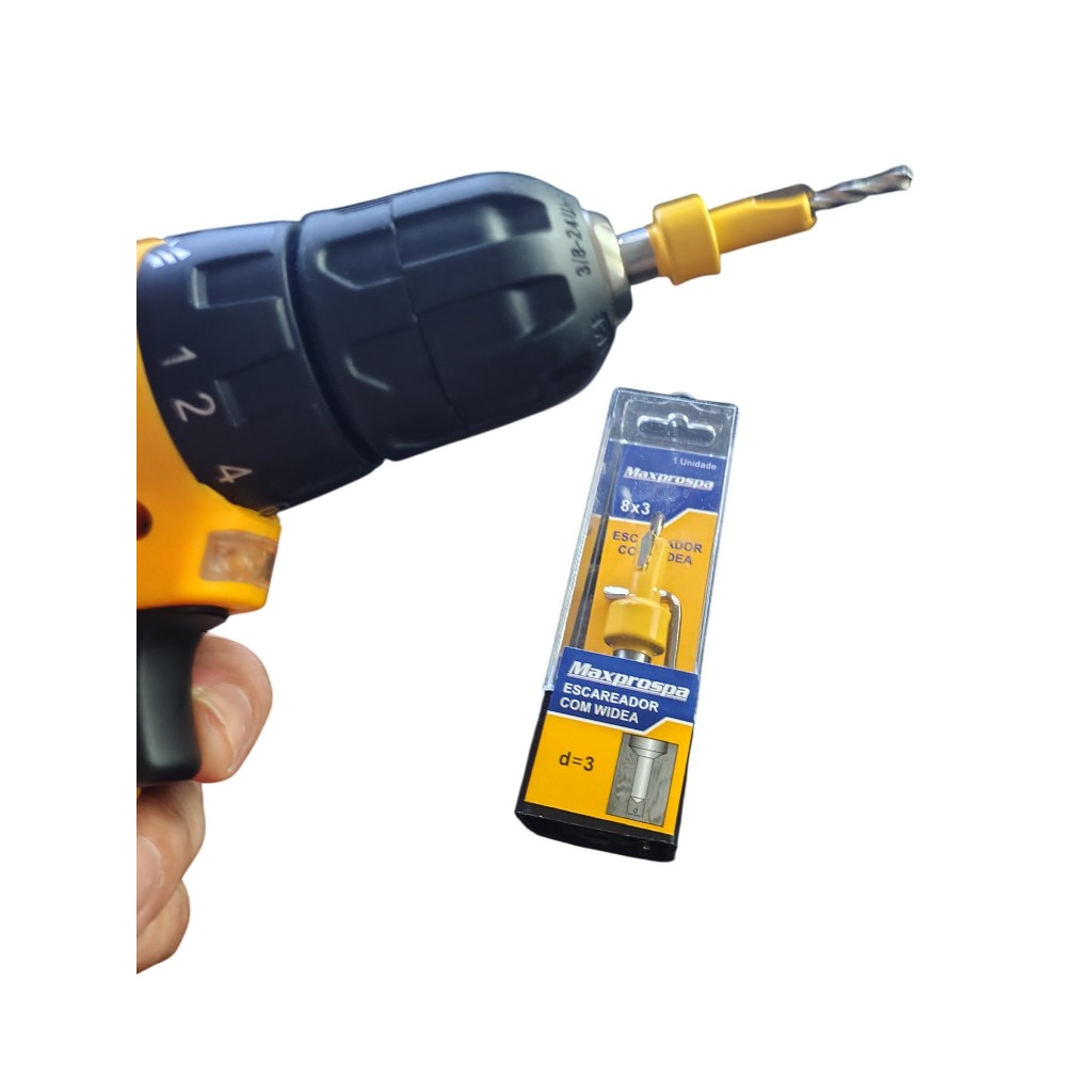 ESCAREADOR COM WIDEA 8MM E Broca de 3mm Ajustável Com Estojo