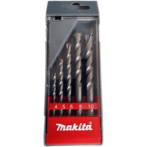 jogo de broca de widea p/ concreto c/ 5 peças makita  c/ estojo acrilico ( 4mm - 5mm - 6mm - 8mm - 10mm )