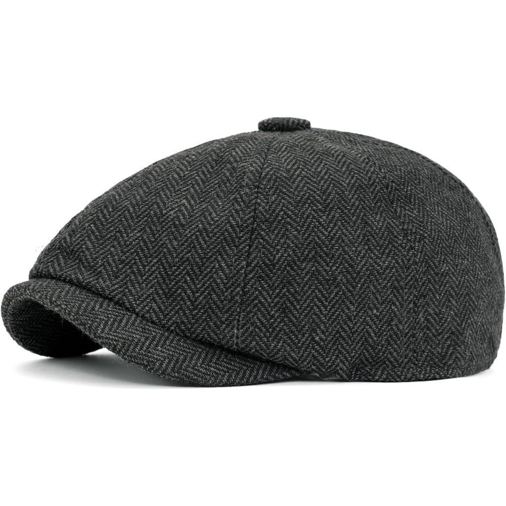 Boné Masculino de 8 Painéis Estilo Newsboy Clássico Irlandês Gatsby Paperboy Ivy Newsies Herringbone Golf Cabbie Chapéu