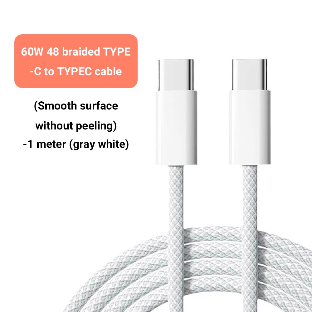 Cabo de Carregamento Rápido Tipo C 240W Trançado USB-C para iPhone 15/16 Pro Max Android