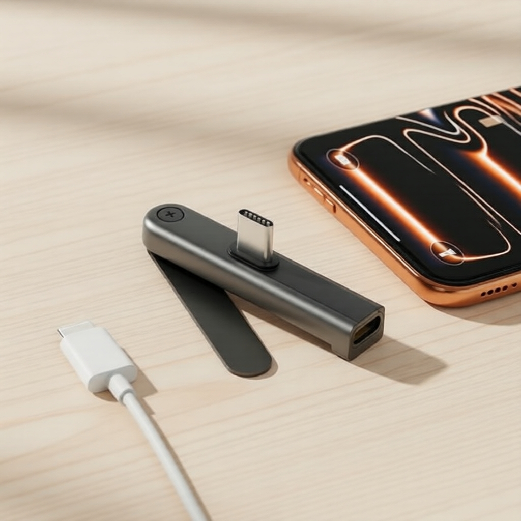 Adaptador de Carregamento 2-em-1 Fonken Dobrável 240W Máx. USB-C para USB-C/iOS para Smartphones e Tablets
