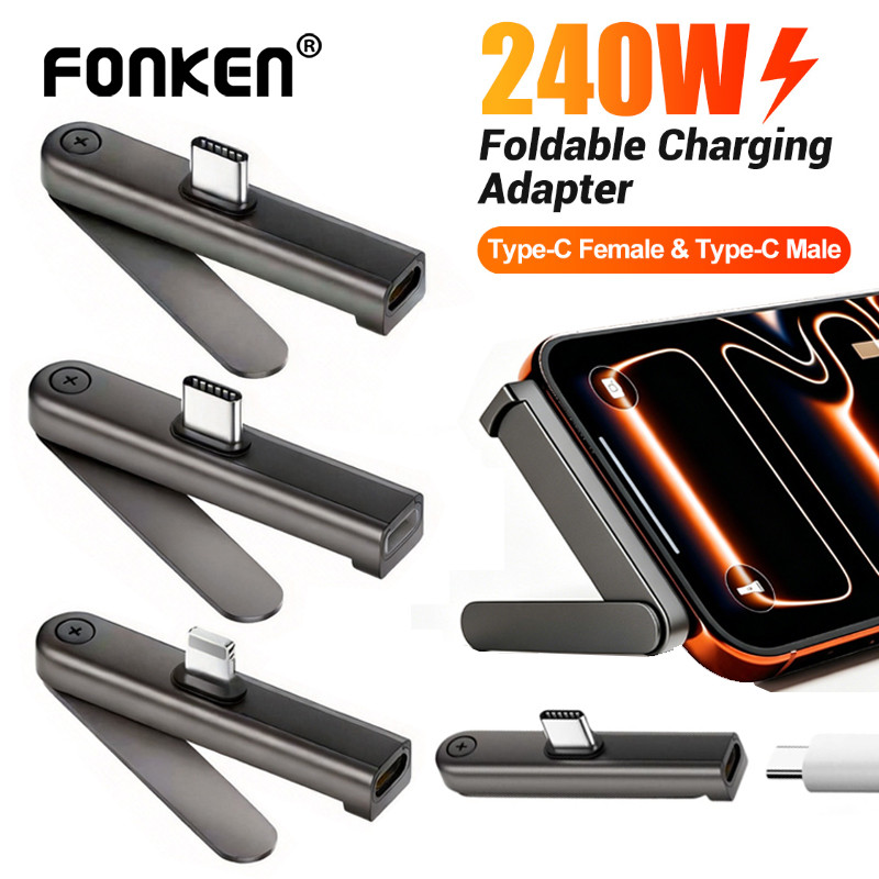 Fonken 2 Em 1 Suporte Dobrável Adaptador De Carregamento 240W Max Tipo C Para -/iOS Carregador De Telefone Com Tablet