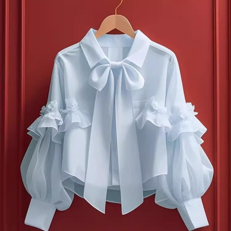 2025 Nova Blusa Formal Feminina - Detalhes em Renda, Tecido Antirrugas, Ajuste Confortável, 5 Cores, Tridimensional LALL