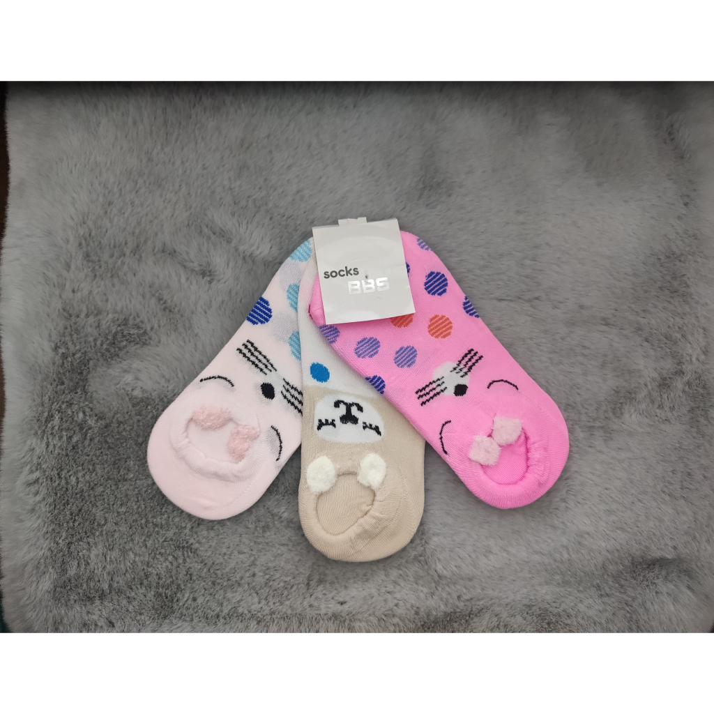 Kit 12 Pares Meias Socket Invisível criança Feminino Cores Sortidas
