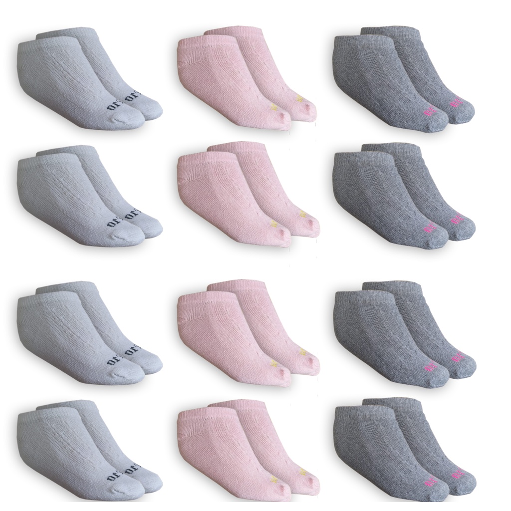 Kit 12 Meias Sockets Feminina 80% Algodão Alta Qualidade 33 ao 39