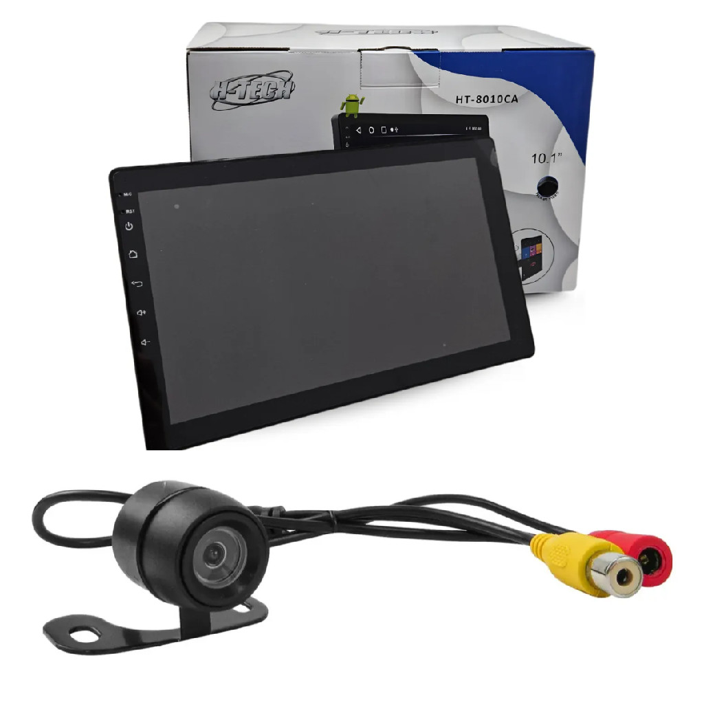 Multimídia 10pol 1 Din Quadcore + Câmera De Ré 120° H-tech