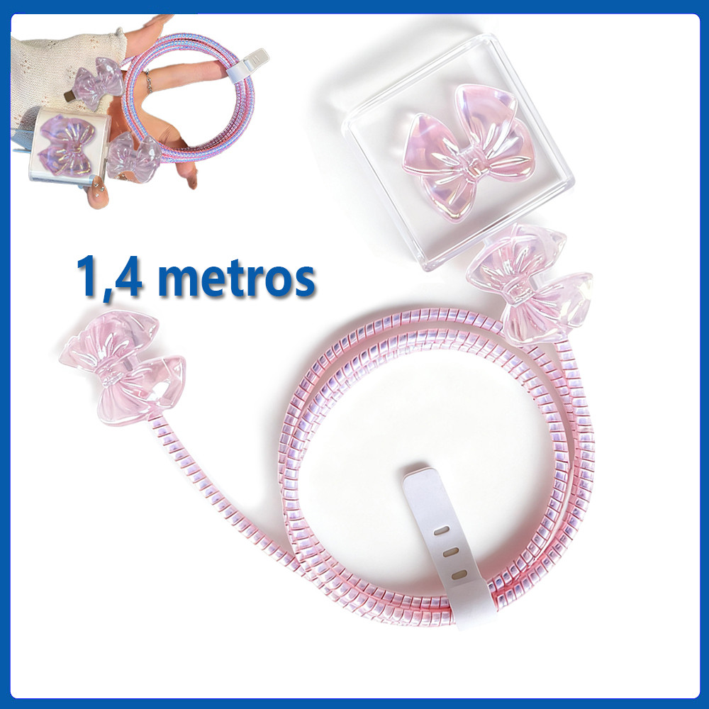 Kit Protetor de Cabo e Fonte Carregador Desenho Fofo Animado Para iphone ipad 18w 20w