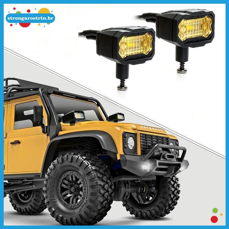 strongaroetrtn RC Crawler Brilhante LED Farol Shoproof Spotlight 1/10 1/8 Car Roof Light Peças De Atualização Para Uso O