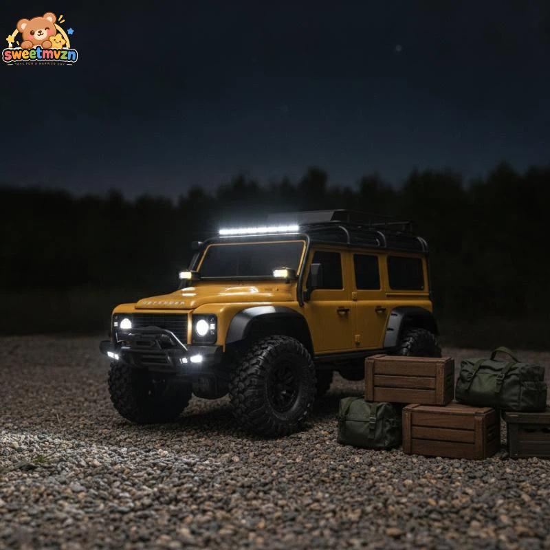 sweetmvzn RC Car Roof LED Spotlight Farol Super Brilhante 1/10 1/8 Crawler Peças De Atualização Para Entusiastas De Carr