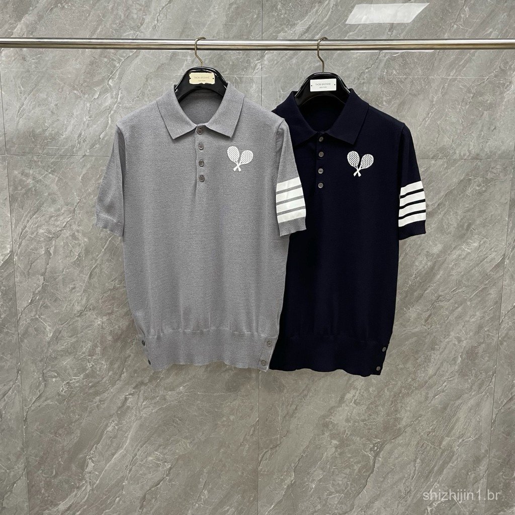 WPII Summer tennis racket jacquard lapel shirt POLO Short-sleeved tops for men and women, fashionable and trendy
